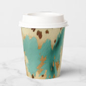 Gobelets En Papier Cream Gold Turquoise Cowhide Animal (Verso)