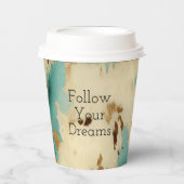 Gobelets En Papier Cream Gold Turquoise Cowhide Animal (Recto)