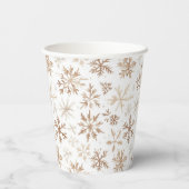 Gobelets En Papier Cream White Snowflakes Christmas Tree (Verso)