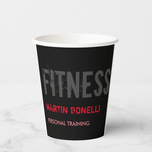 Gobelets En Papier Créative Retro Black Grey Dynamic Personal Trainer (Recto)