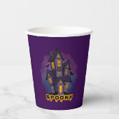 Gobelets En Papier Creepy Purple Mansion Spooky Haunted House (Recto)