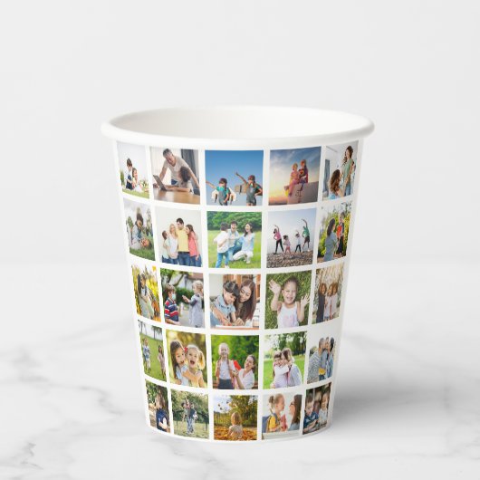 Gobelets En Papier Créez votre propre collection photo 25 modifiable (Recto)