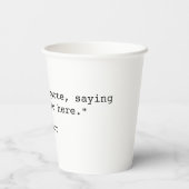 Gobelets En Papier Créez votre propre devis personnalisé (Verso)