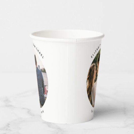 Gobelets En Papier Créez votre propre photo de mariage élégante perso (Droite)