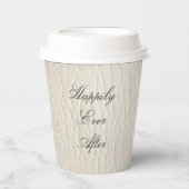 Gobelets En Papier Crème blanche Faux Mariage en cuir (Recto)