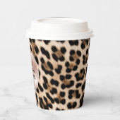 Gobelets En Papier Crème Brown Léopard noir rose (Gauche)