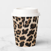 Gobelets En Papier Crème Brown Léopard noir rose (Verso)