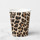 Gobelets En Papier Crème Brown léopard noir rose pâle Anniversaire (Verso)
