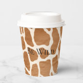 Gobelets En Papier Crème Brown Safari Giraffe Poster de animal (Recto)