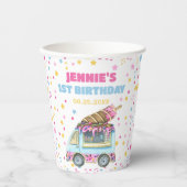 Gobelets En Papier Crème de glace 1er fête d'anniversaire (Recto)