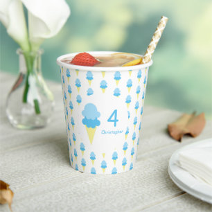 Gobelets En Papier Crème de glace Enfants d'été Anniversaire