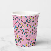 Gobelets En Papier Crème de glace rose arrosées colorées (Verso)