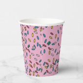 Gobelets En Papier Crème de glace rose arrosées colorées (Droite)