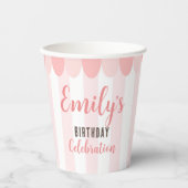 Gobelets En Papier Crème de glace rose Coupes de papier fête d'annive (Recto)