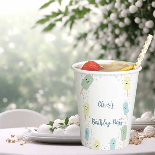 Gobelets En Papier Crème de glace Scoop Confetti fête d'anniversaire