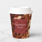 Gobelets En Papier Crème de l'Ouest tacheté Brown Noir de cowhide (Recto)