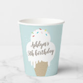 Gobelets En Papier Crème glacée Cone Enfants Bleu Anniversaire Coupes (Recto)