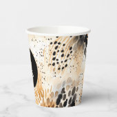 Gobelets En Papier Crème noire sauvage léopard animal (Gauche)