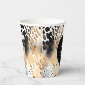 Gobelets En Papier Crème noire sauvage léopard animal (Droite)