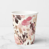 Gobelets En Papier Crème rose Brown léopard Anniversaire (Verso)