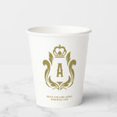 Gobelets En Papier Crête dorée monogrammée (Verso)