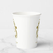 Gobelets En Papier Crête dorée monogrammée (Droite)