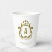 Gobelets En Papier Crête dorée monogrammée (Recto)
