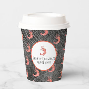 Gobelets En Papier Crevettes Aquarelle Mâle Fruits de mer Crabe Bouil