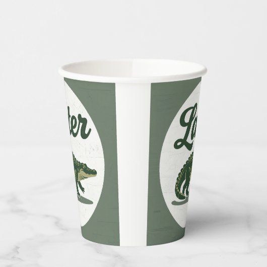 Gobelets En Papier Crocodile plus tard : Un adieu élégant (Gauche)