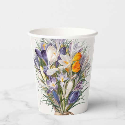 Gobelets En Papier Crocus Spring Flower Botanique Floral Art (Verso)