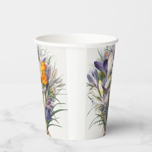 Gobelets En Papier Crocus Spring Flower Botanique Floral Art (Droite)