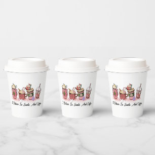 Gobelets En Papier croire Père Noël café amusant