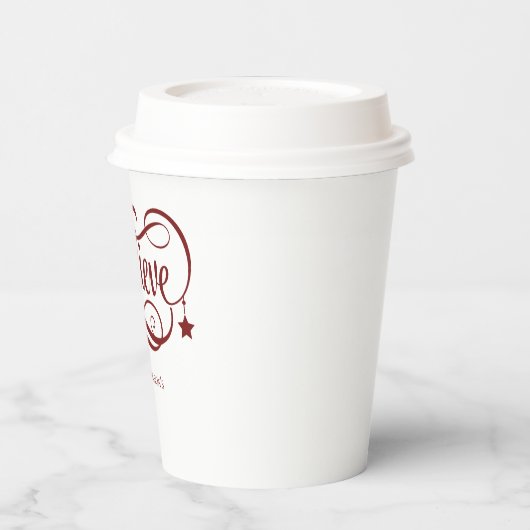 Gobelets En Papier Croire Red Snowflakes Étoiles Noël (Gauche)