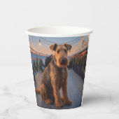 Gobelets En Papier Croisière de Noël Airedale : Un délice de vacances (Recto)