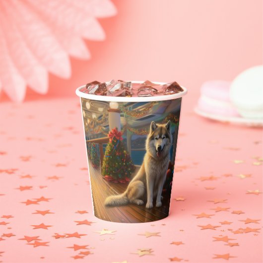 Gobelets En Papier Croisière de Noël Malamute en Alaska : Pawsome Hol (Insitu)