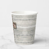 Gobelets En Papier Croix Rustique Bois Première Sainte Communion Phot (Gauche)