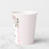 Gobelets En Papier Croquette Bow rose Baby shower Floral (Gauche)