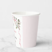 Gobelets En Papier Croquette Bow rose Baby shower Floral (Gauche)