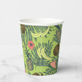 Gobelets En Papier Croquis de fruits tropicaux sur Motif vert (Droite)