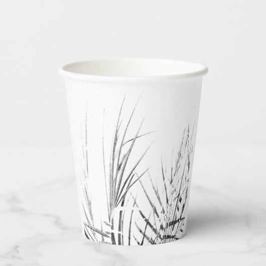 Gobelets En Papier Croquis minimalisme Feuille Palm Tree (Verso)