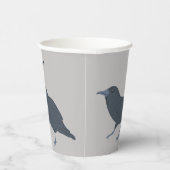 Gobelets En Papier Crow noir sur gris Personnalisé (Droite)