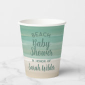 Gobelets En Papier Cubes en papier Baby shower Ocean Beach moderne (Recto)