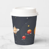 Gobelets En Papier Cubes en papier du système solaire (Recto)