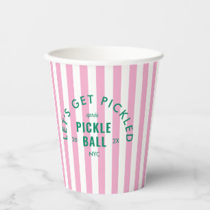 Gobelets En Papier Cueillons les Cornichons Après Pickle Ball Rayure