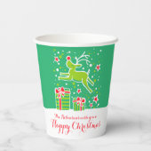 Gobelets En Papier Cuisine Noël rennes vert rouge coutume (Verso)