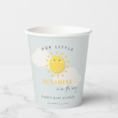 Gobelets En Papier Cuisine Notre Petit Baby shower Bleu Garçon Soleil (Recto)