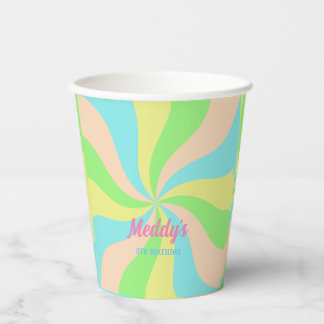 Gobelets En Papier Cuisine rétro pastel fantaisiste