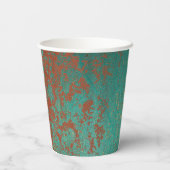 Gobelets En Papier Cuivre Turquoise Bleu Orange Texture Brown (Verso)