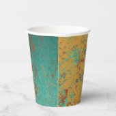 Gobelets En Papier Cuivre Turquoise Bleu Orange Texture Brown (Droite)