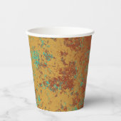 Gobelets En Papier Cuivre Turquoise Bleu Orange Texture Brown (Recto)